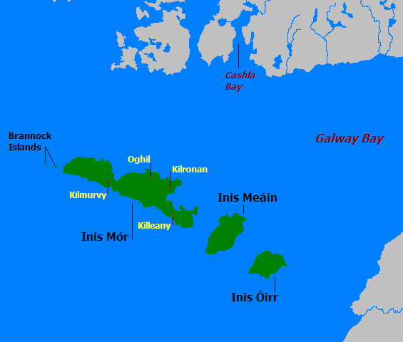 Mapa de las Islas Aran