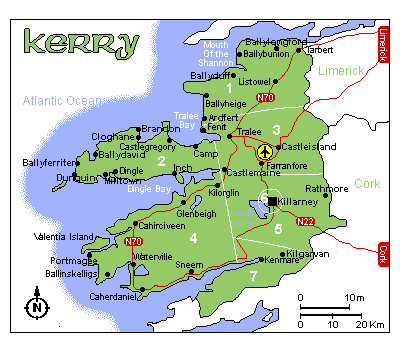 Mapa del condado de Kerry