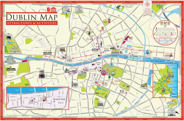 Mapa de los monumentos de Dublín