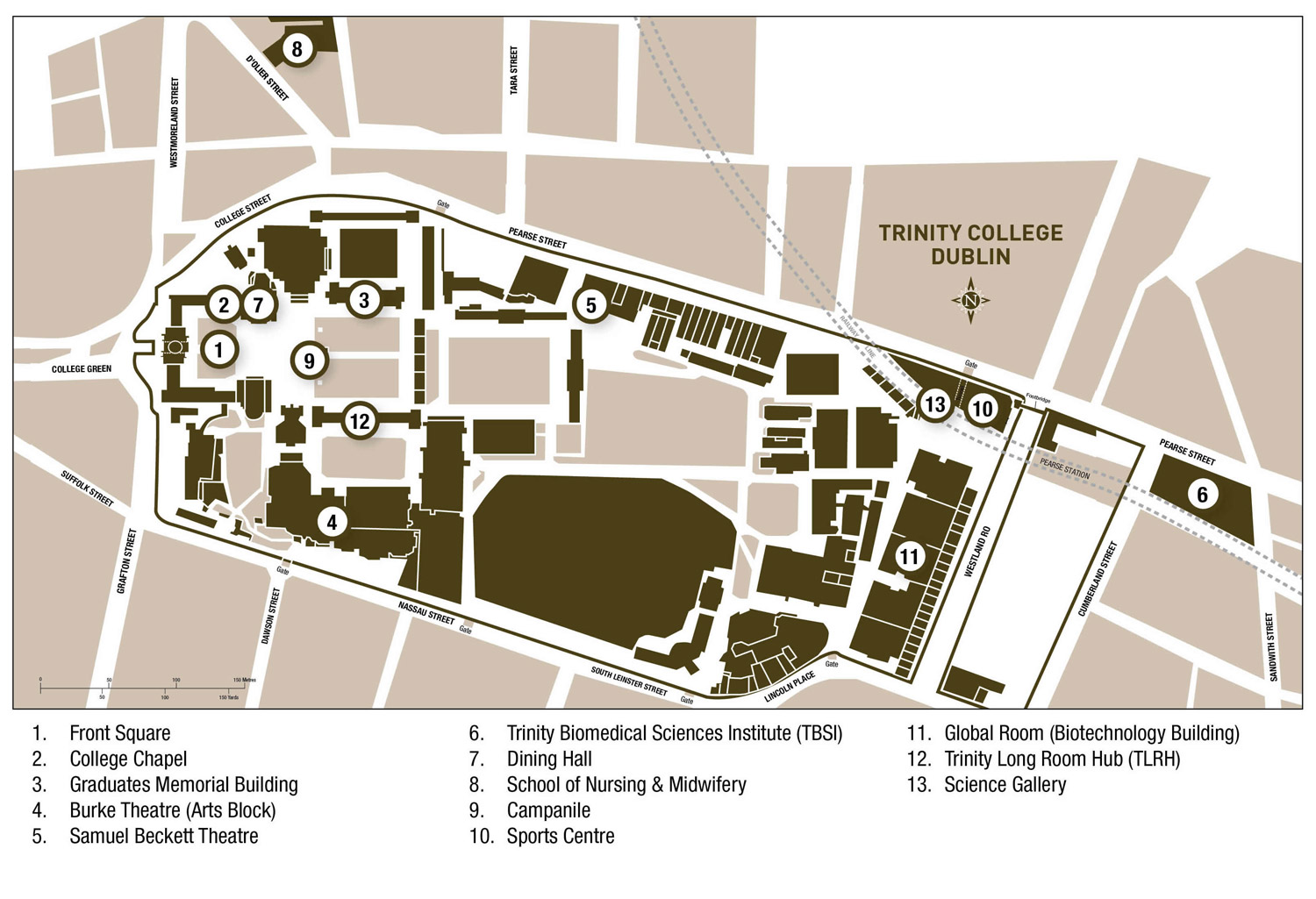 Trinity College Dublin Campus Map